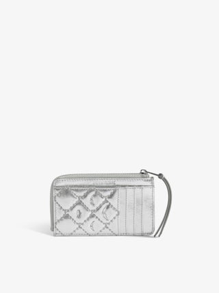 ZV Card Monogram Metal Card Holder - Quilted monogram metallic leather card holder.