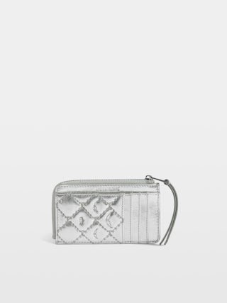 ZV Card Monogram Metal Card Holder - Quilted monogram metallic leather card holder.