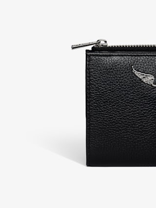 ZV Wallet Brieftasche - Geldbörse aus genarbtem Leder mit Klappe und Reißverschlusstasche.