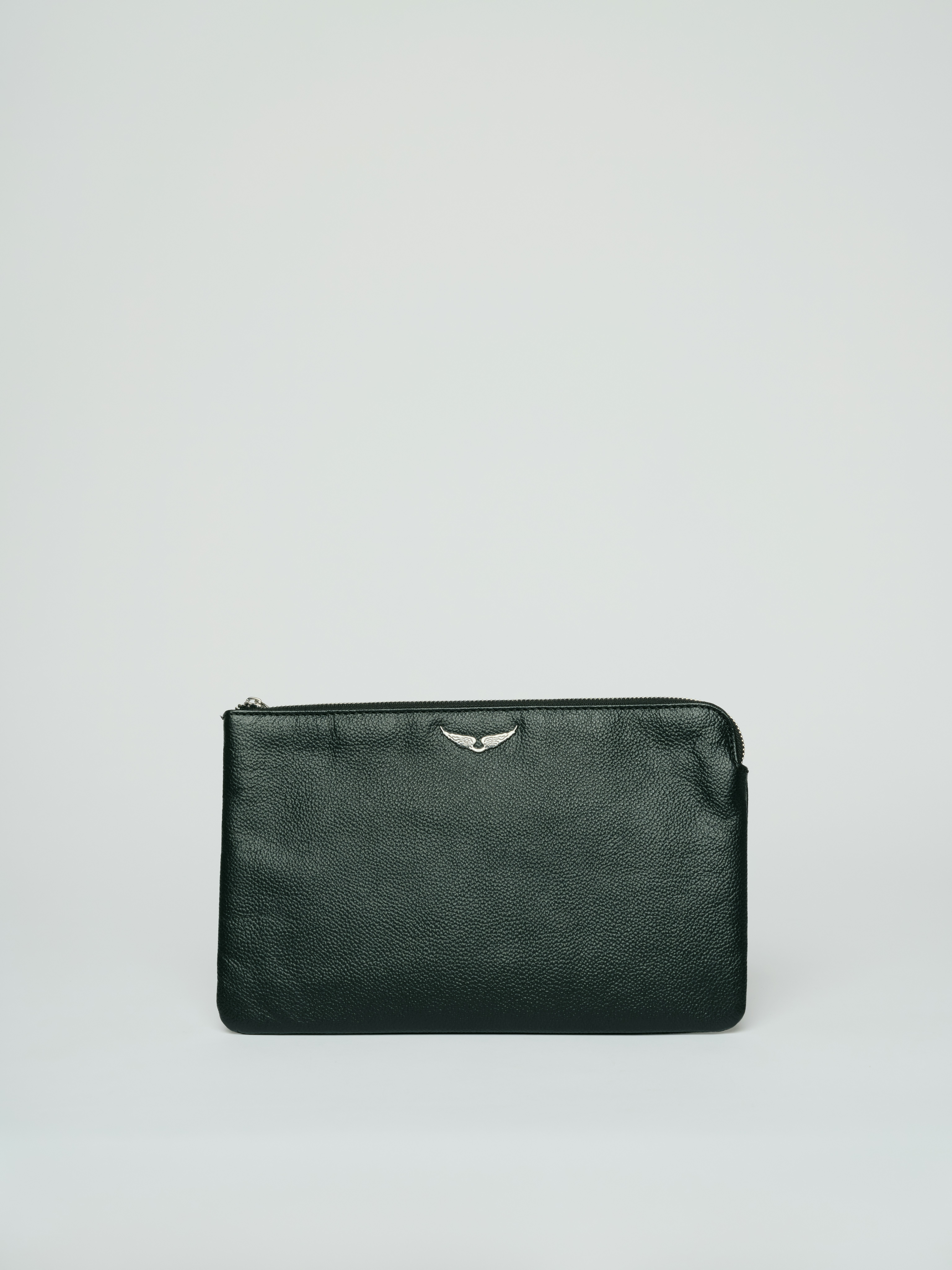 Uma Wings Leather Bag - Compact bag in black leather.