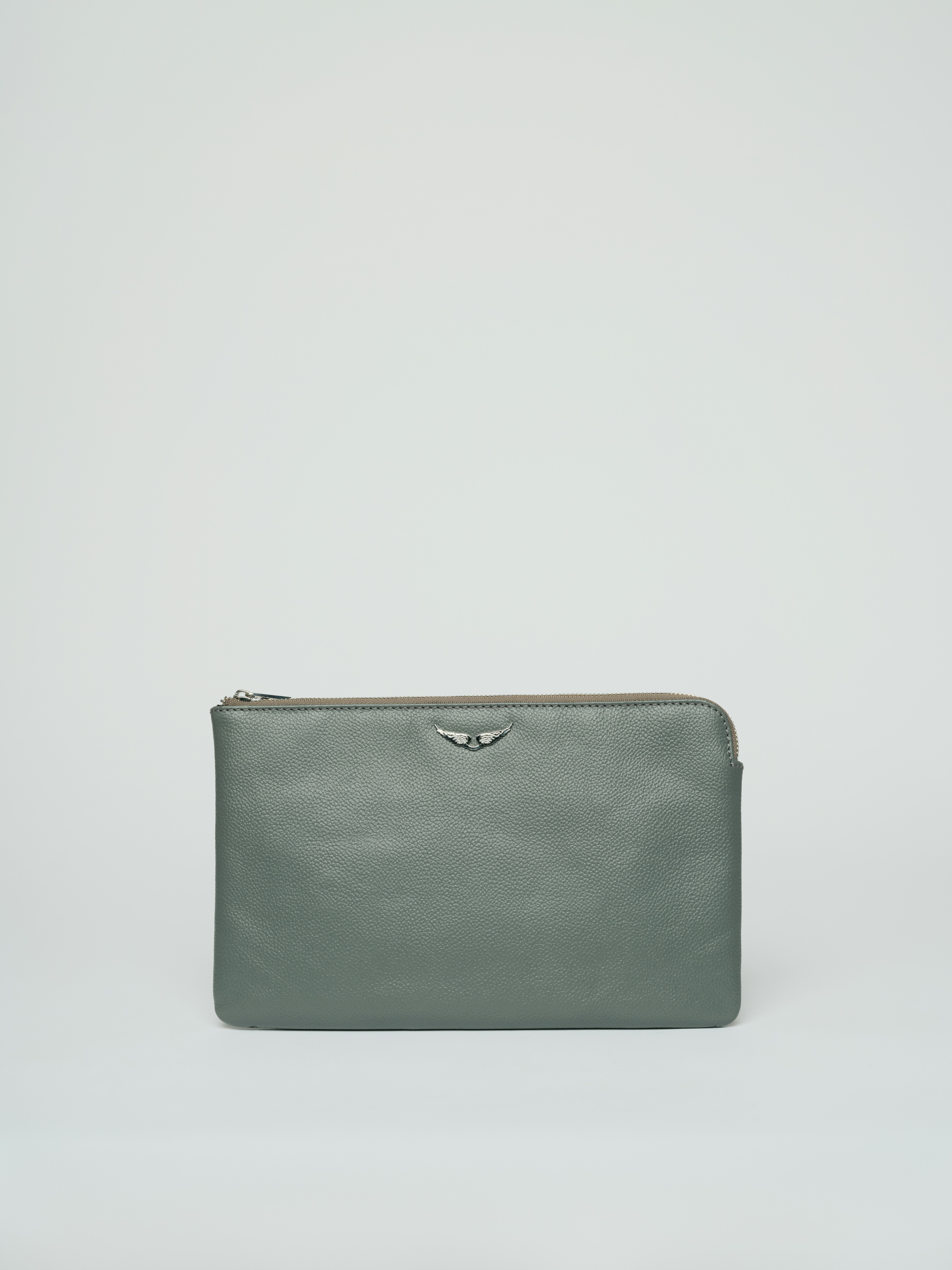 Uma Wings Leather Bag - Compact bag in grey leather.
