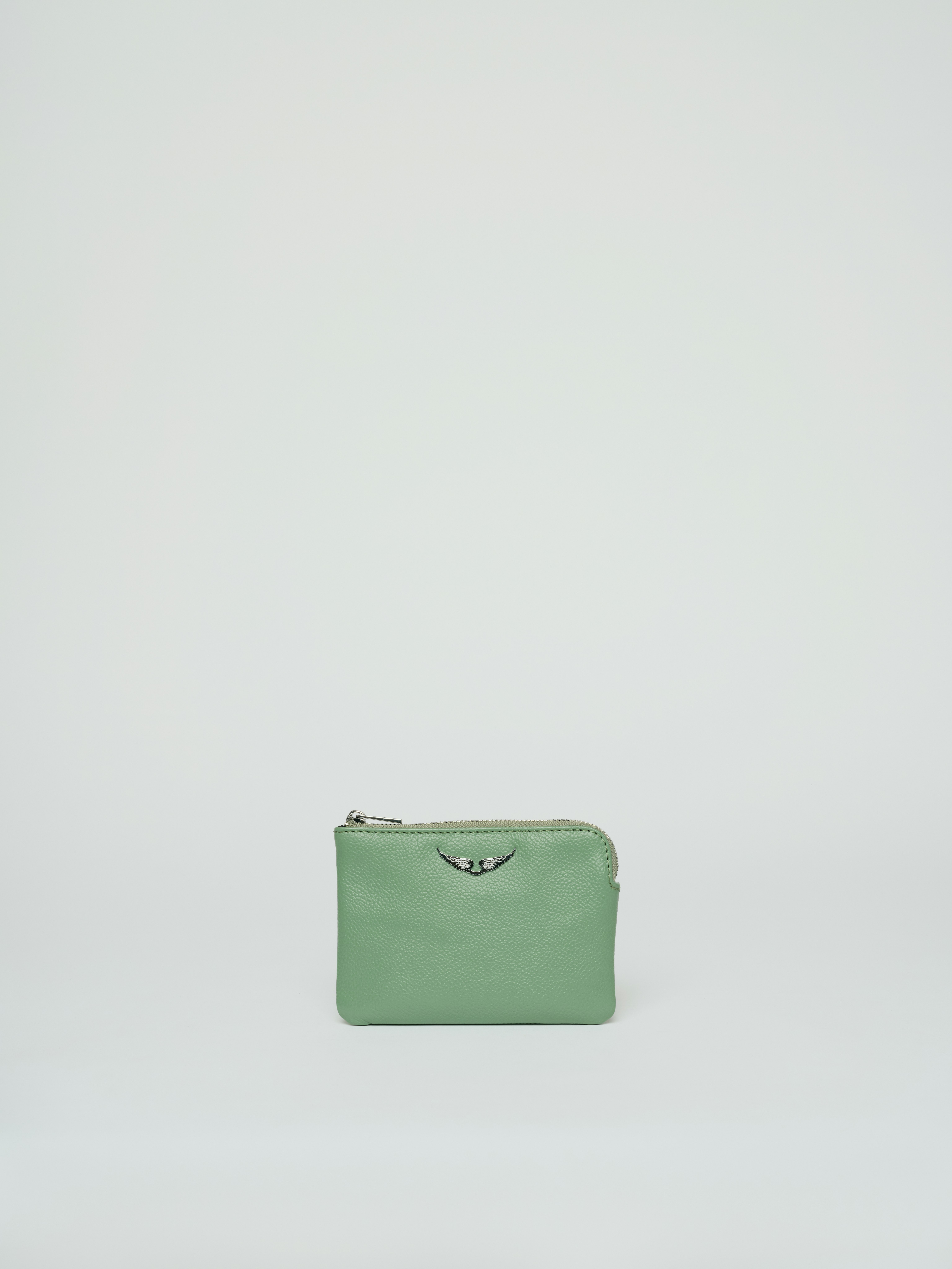 Uma Wings Leather Bag - Small leather bag in light green color.