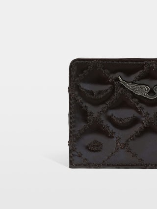 ZV Pass Vintage Monogram Cardholder - Card holder in quilted vintage monogram leather adorned with rhinestone wings.