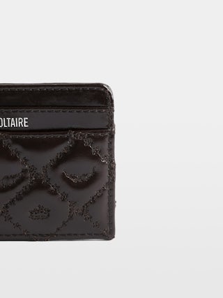 ZV Pass Vintage Monogram Cardholder - Card holder in quilted vintage monogram leather adorned with rhinestone wings.