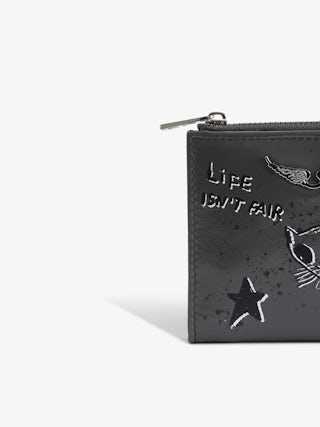 Portemonnaie ZV Wallet Humberto - Portemonnaie aus genarbtem Leder mit Humberto Cruz-Print, Klappe und Reißverschlussfach.