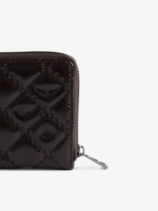 Mini Geldbörse ZV Vintage Monogram - Mini ZV Geldbörse aus gestepptem Vintage-Leder mit Monogramm und Flügel-Signatur.