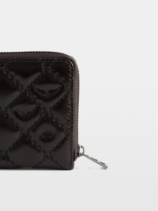 Portefeuille Mini ZV Vintage Monogram - Portefeuille mini ZV en cuir vintage matelassé monogramme et signature ailes.