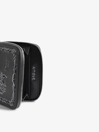 Mini ZV Humberto Geldbörse - Mini ZV Geldbörse aus genarbtem Leder, Flügel-Signatur und Humberto Cruz Print.