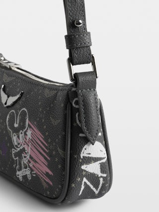 Z Pocket Monogram Tag Clutch - Monogram printed clutch with removable handle.