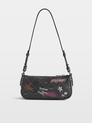 Z Pocket Monogram Tag Clutch - Monogram printed clutch with removable handle.