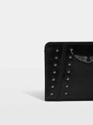 ZV Pass Vintage Patent Studs Cardholder - Card holder in vintage leather with studs.