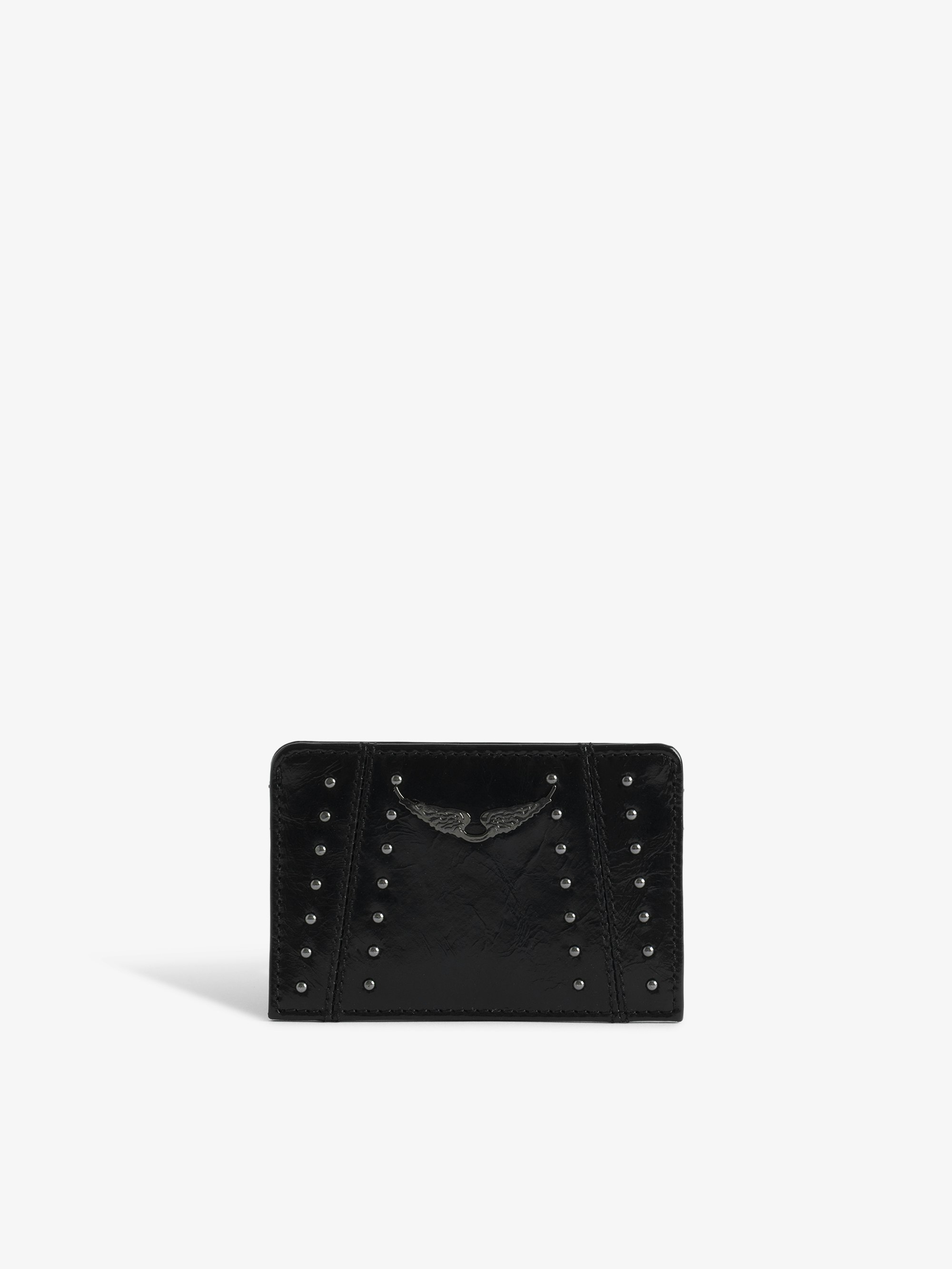 ZV Pass Vintage Patent Studs Cardholder - Card holder in vintage leather with studs.