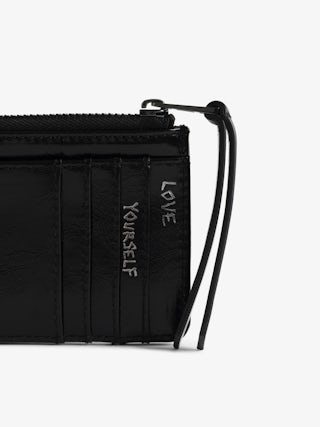 Kartenetui ZV Card Vintage Patent Studs - Kartenetui mit Reißverschluss aus Vintage-Leder mit Nieten.