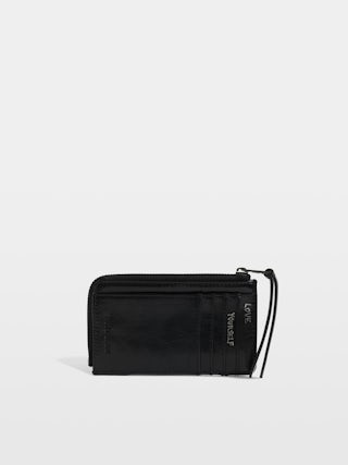 ZV Card Vintage Patent Studs Cardholder - Zip card holder in vintage leather with studs.