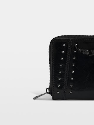 Portefeuille Mini ZV Vintage Patent Studs - Portefeuille en cuir vintage à clous.