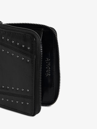 Geldbörse Mini ZV Vintage Patent Studs - Geldbörse aus Vintage-Leder mit Nieten.