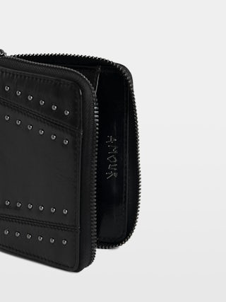 Portefeuille Mini ZV Vintage Patent Studs - Portefeuille en cuir vintage à clous.