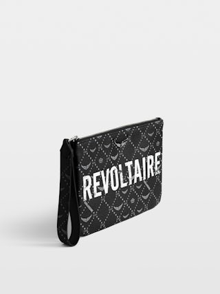 Clutch Z Pouch Revoltaire - Clutch in coated canvas with monogram print, signature "Revoltaire" tag and wings.