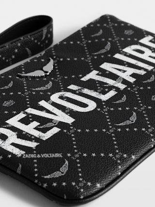 Clutch Z Pouch Revoltaire - Clutch in coated canvas with monogram print, signature "Revoltaire" tag and wings.