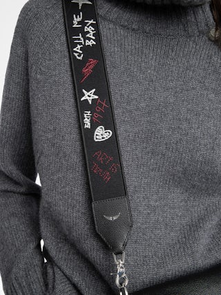 Punk Shoulder Strap - Punk-style canvas shoulder strap, embroidered with signature wings.