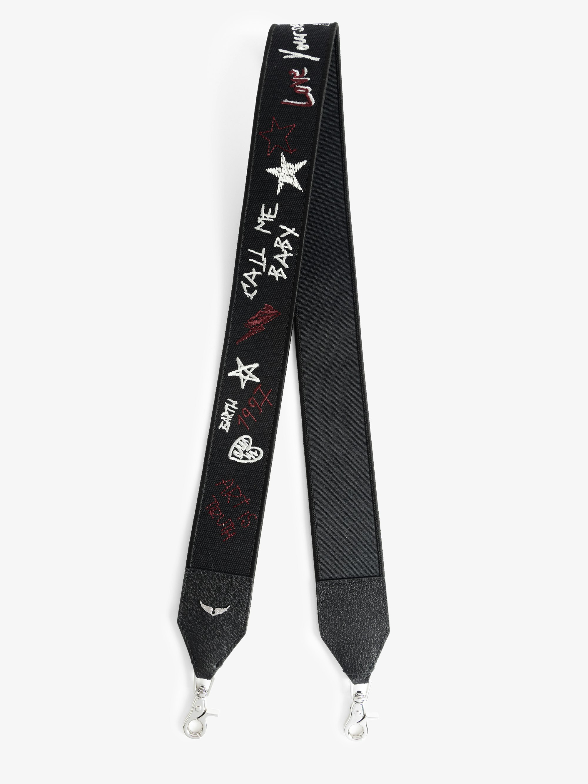 Punk Shoulder Strap - Punk-style canvas shoulder strap, embroidered with signature wings.