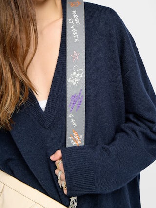 Humberto Shoulder Strap - Grained leather shoulder strap with Humberto Cruz tags.