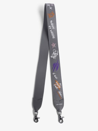 Bandoulière Humberto - Bandoulière en cuir grainé à tags Humberto Cruz.