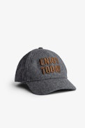 Amy Children’s Cap - Children’s grey cotton embroidered cap