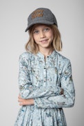Amy Children’s Cap - Children’s grey cotton embroidered cap