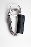 Carabiner Key Ring - Men's metal snap hook key ring in silver