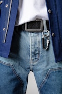 Carabiner Key Ring - Men's metal snap hook key ring in silver