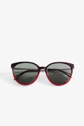 Studs Sunglasses - Unisex bio-acetate sunglasses in red with green lenses