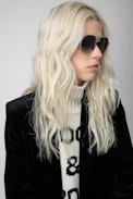 Pyramid Studs Sunglasses - Black sunglasses with smoked lenses decorated with pyramid studs