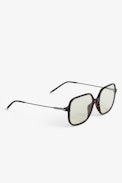 Retro Cylinder Sunglasses - Yellow acetate square sunglasses