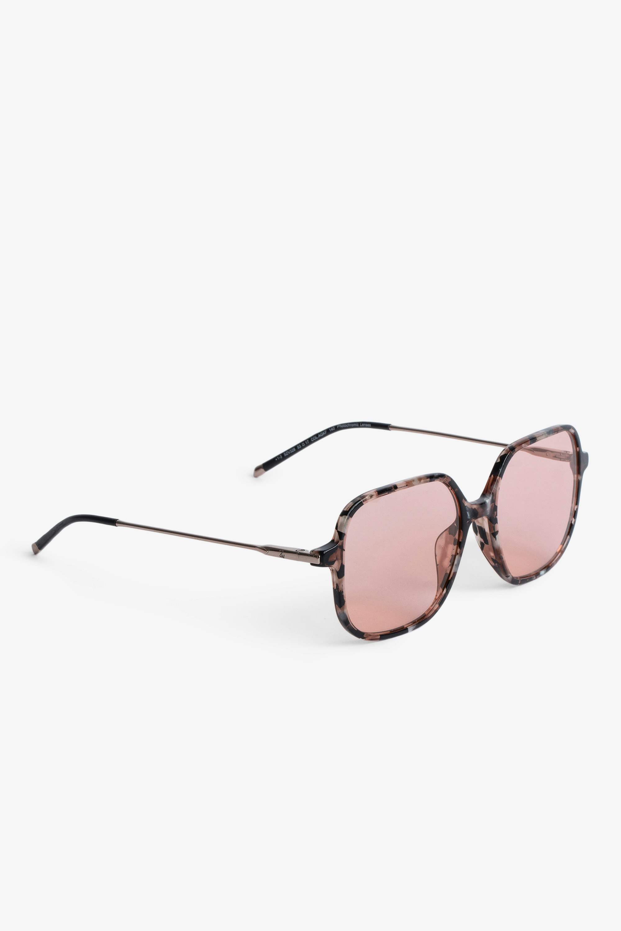 Retro Cylinder Sunglasses  Pink acetate square sunglasses 