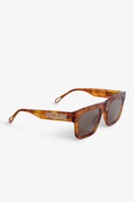 Oversized Sunglasses - Oversized camel acetate sunglasses with ZADIG logo on the temples