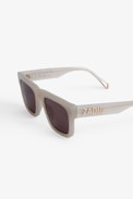 Oversized Sunglasses - Oversized beige acetate sunglasses with ZADIG logo on the temples