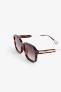 Squared ZV Sunglasses - Square-shaped unisex sunglasses in brown acetate.