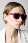 Squared ZV Sunglasses - Square-shaped unisex sunglasses in pink acetate.