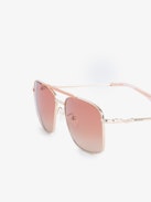 Aviator Wings Sunglasses - Unisex aviator sunglasses in cognac metal with smoke lenses