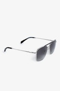 Aviator Wings Sunglasses - Unisex aviator sunglasses in black metal with smoke lenses.