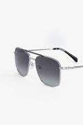 Aviator Wings Sunglasses - Unisex aviator sunglasses in black metal with smoke lenses.
