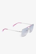 Aviator Wings Sunglasses - Unisex aviator sunglasses in pink metal with smoke glass.