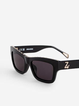 ZV23H1 Sunglasses - Rectangular sunglasses adorned with the ZV logo on the temples and studs on the unisex frame.