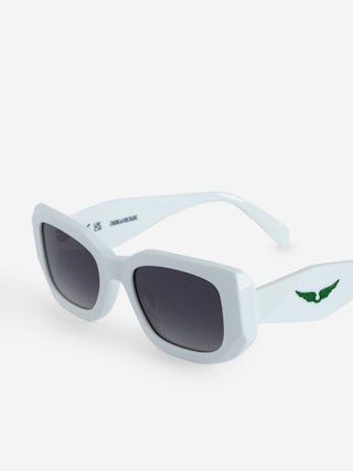 ZV23H3 Sunglasses - Rectangular unisex sunglasses adorned with wings on the deconstructed temples.