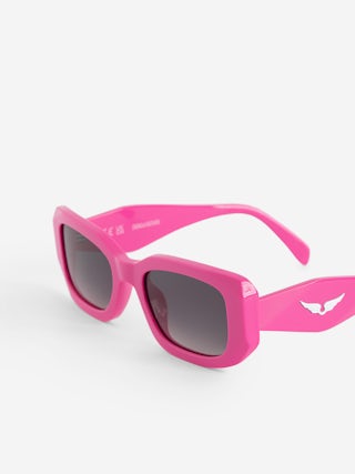 ZV23H3 Sunglasses - Rectangular unisex sunglasses adorned with wings on the deconstructed temples.