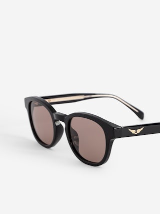 ZV23H6 Sunglasses - Rounded unisex sunglasses adorned with wings on the temples.
