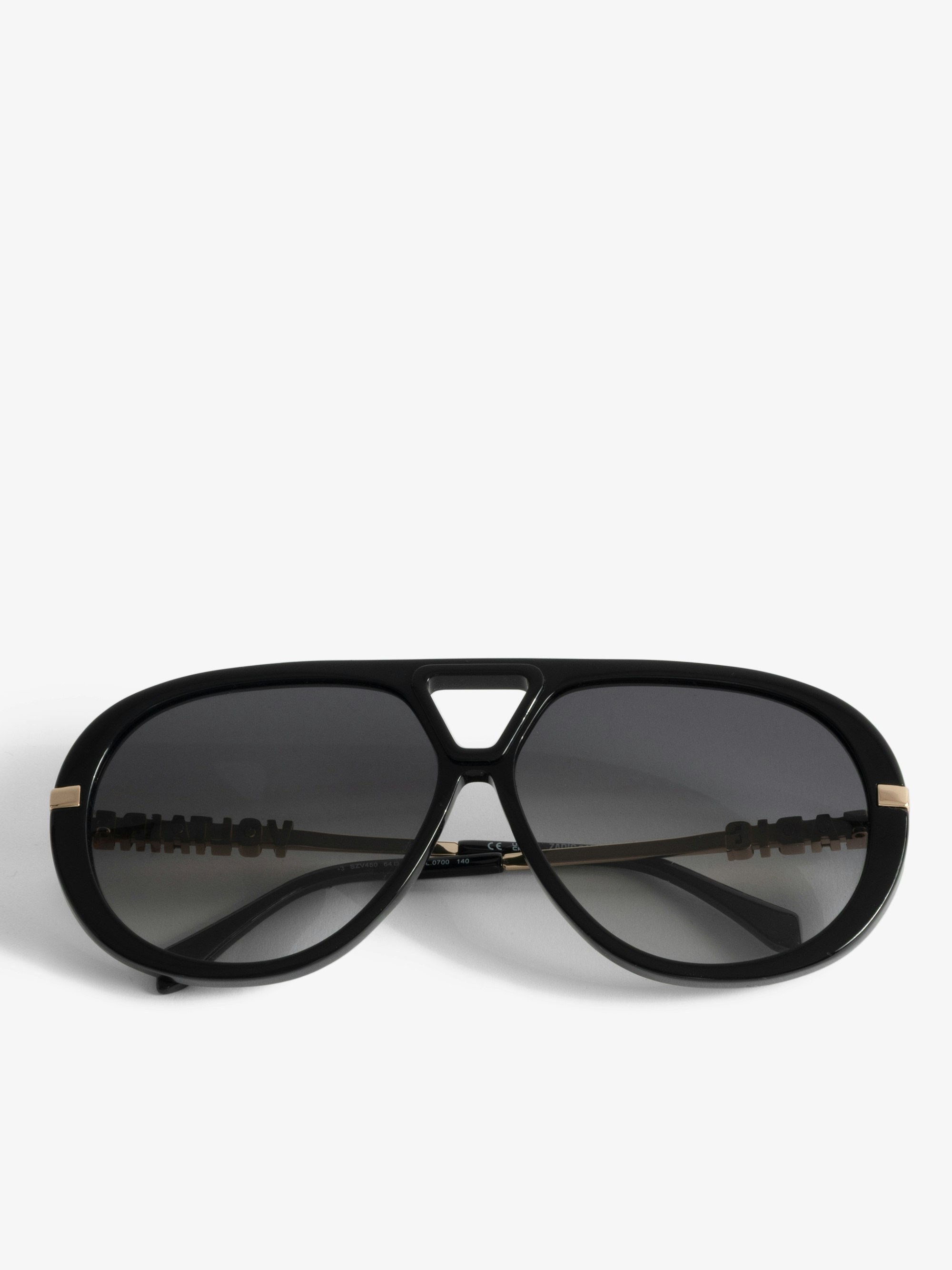 SZV450 Sunglasses - Black sunglasses with ZV logo.