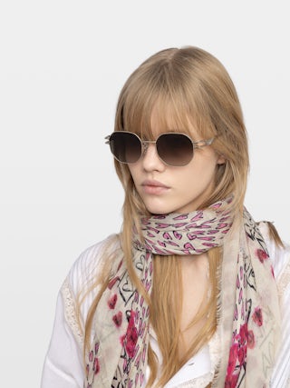 Sunglasses ZV26S1 - - Unisex metal sunglasses with signature wing details on the temples.