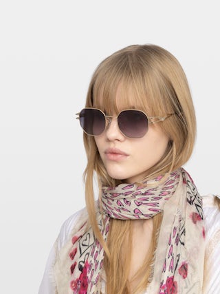 Sunglasses ZV26S1 - Unisex metal sunglasses with signature wing details on the temples.